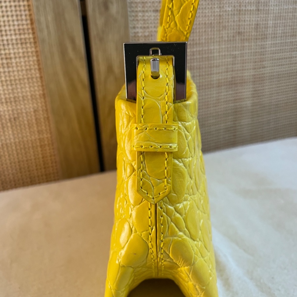 BY FAR dulce bag in yellow croc-embossed leather - Picture 6 of 12